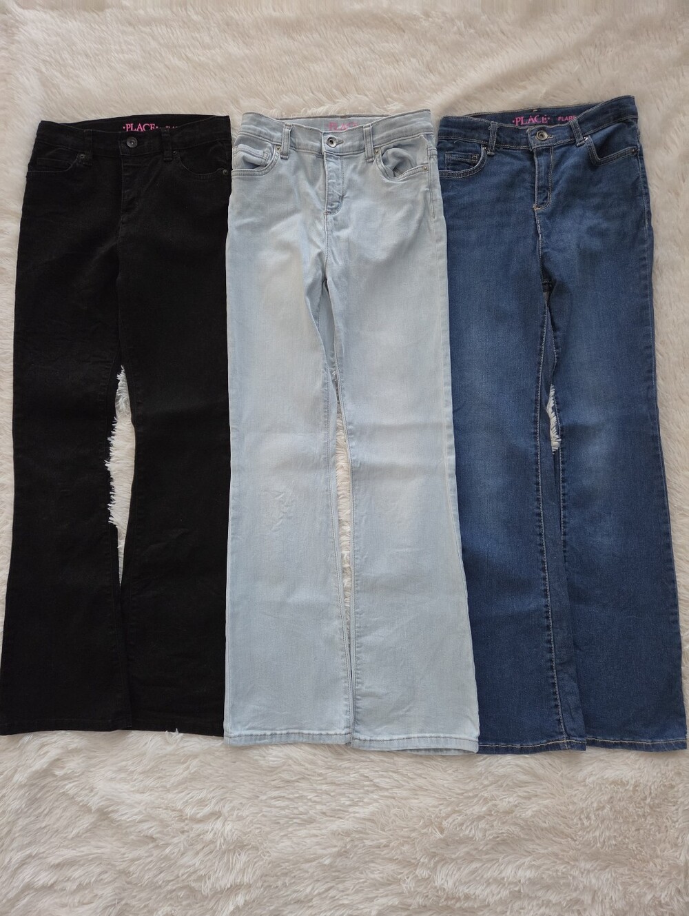 The Children's Place Flare Leg Jean Bundle Of 3 Pairs Girls Size 14 Slim